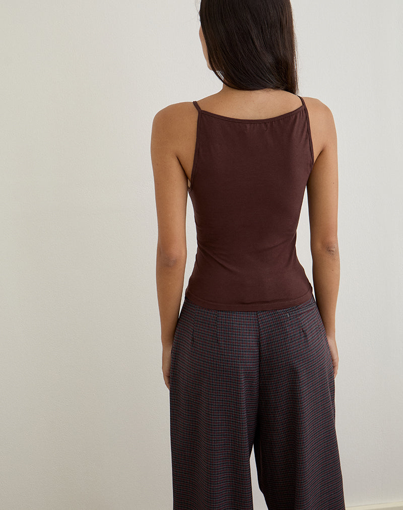 Afbeelding van Dudley Vest Top in Jersey Bittere Chocolade