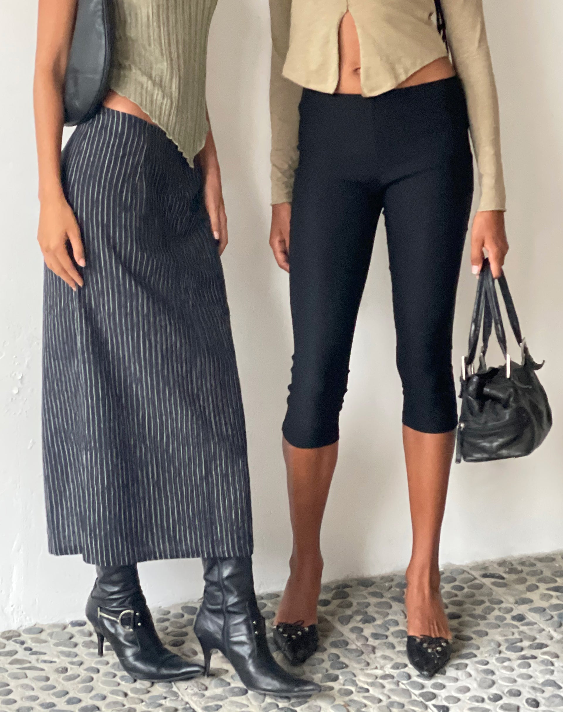 Afbeelding van MOTEL X JACQUIE Duende Midi rok in schetsmatige streep Zwart
