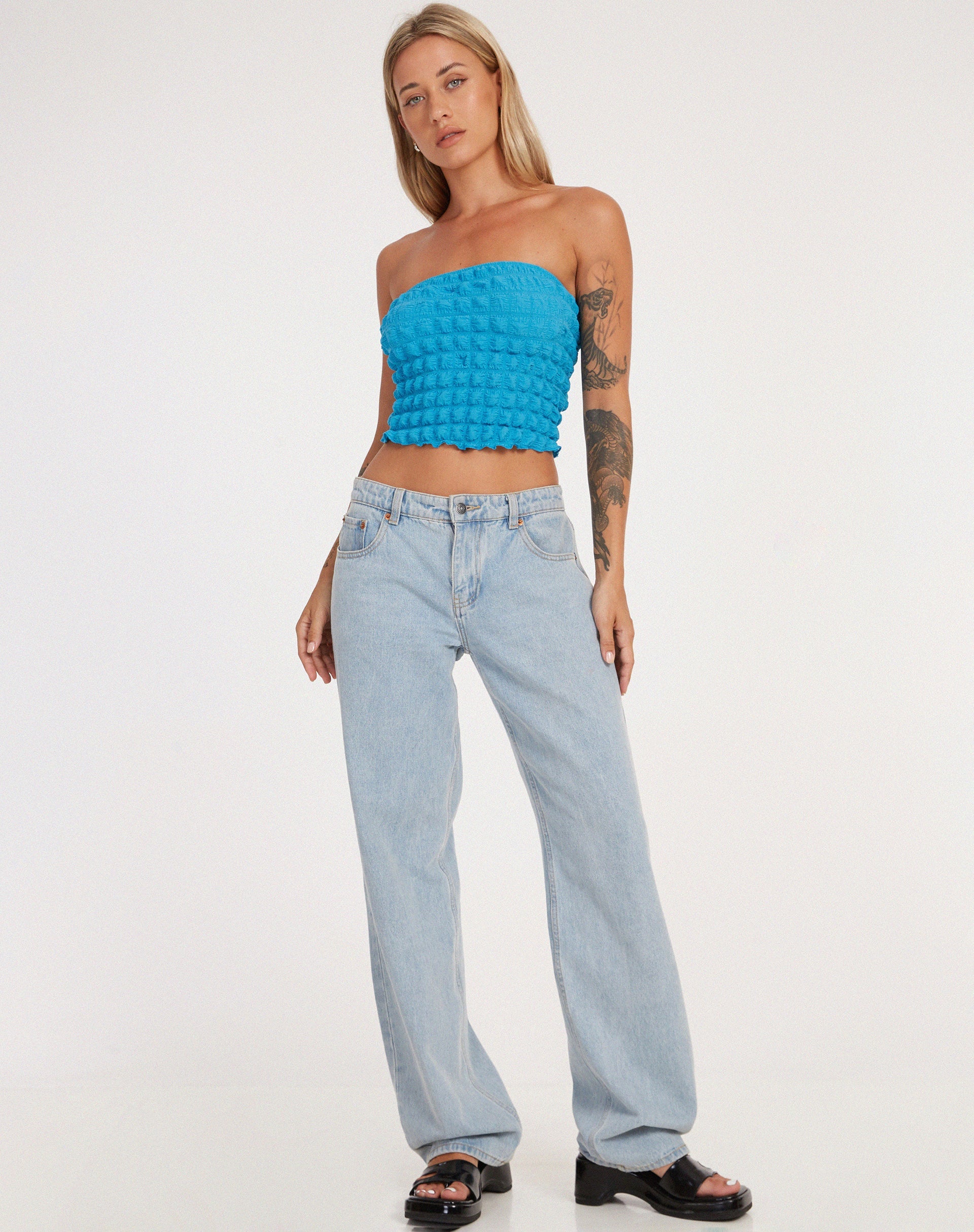 Afbeelding van Dulce Bandeau Top in Blauw