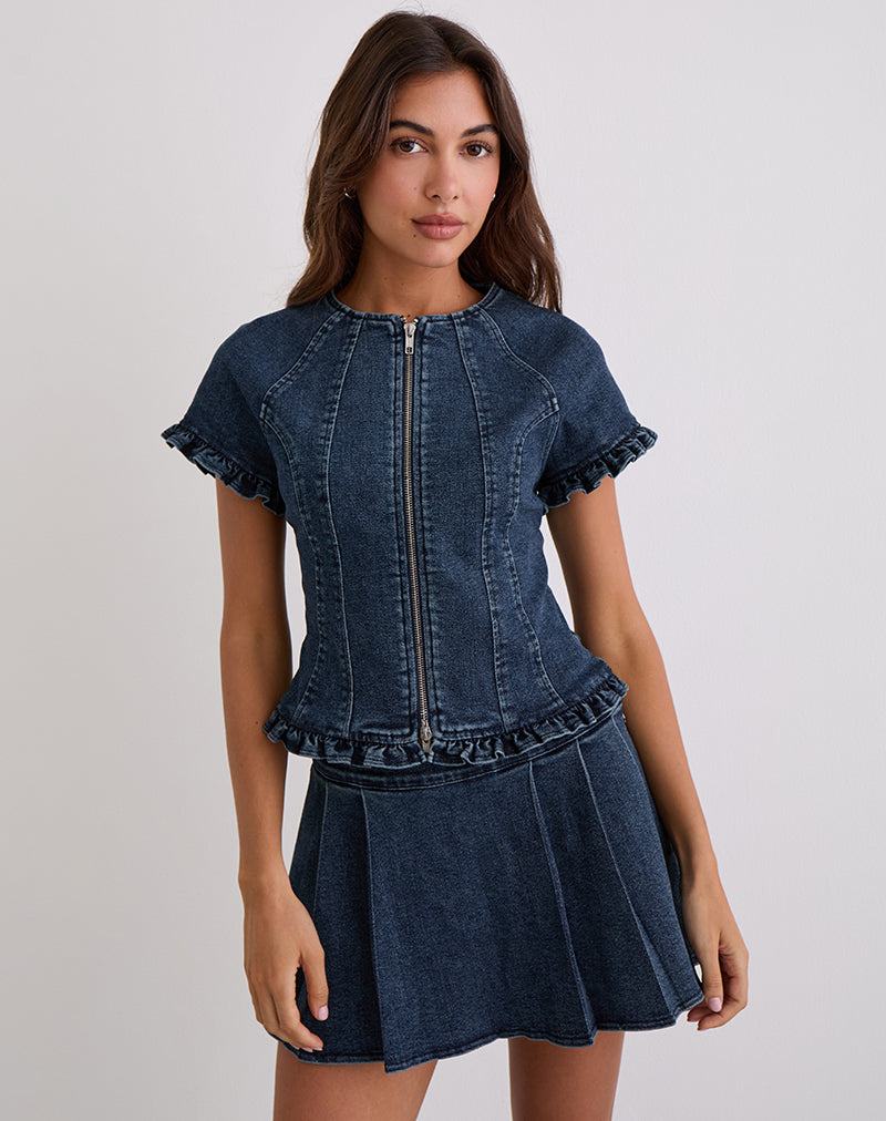 Afbeelding van Dunya Top in Chambray Vintage Blauw