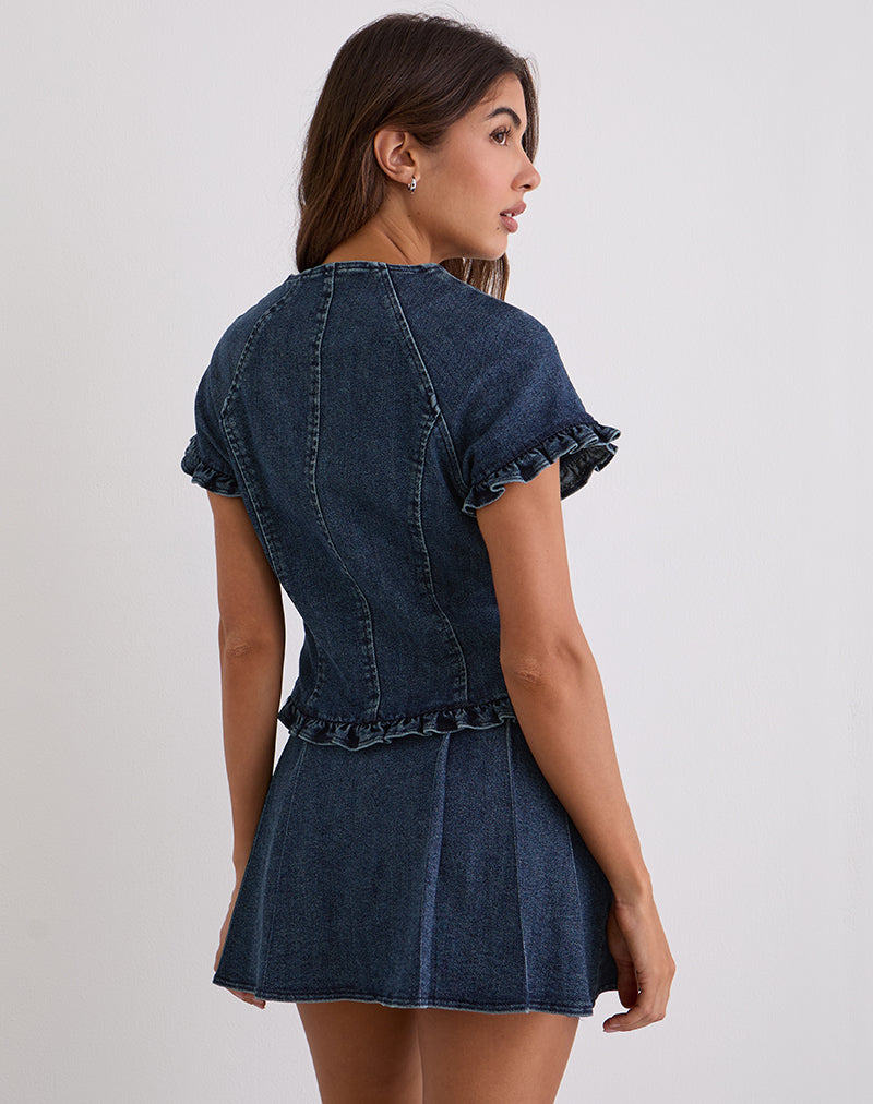 Afbeelding van Dunya Top in Chambray Vintage Blauw