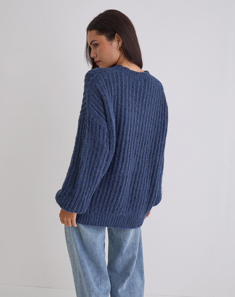 Afbeelding van Daren Oversized Gebreide Trui in Navy