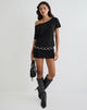 Afbeelding van Edwina Off The Shoulder Mini Dress in Zwart