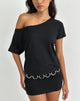 Afbeelding van Edwina Off The Shoulder Mini Dress in Zwart