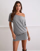 Afbeelding van Edwina Off The Shoulder Mini Dress in Grijs