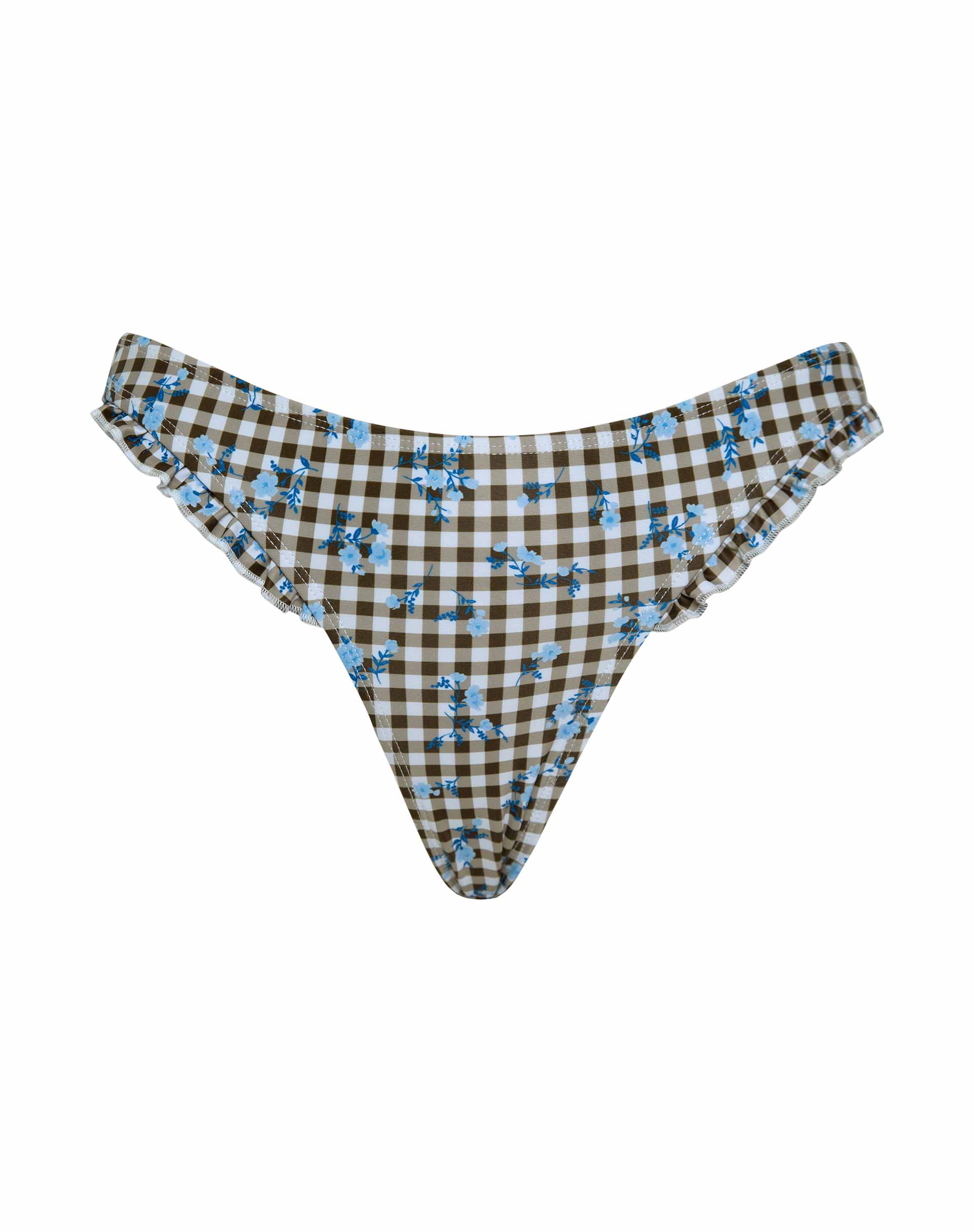 Afbeelding van Effie Bikinibroekje in Gebloemd Gingham Bruin