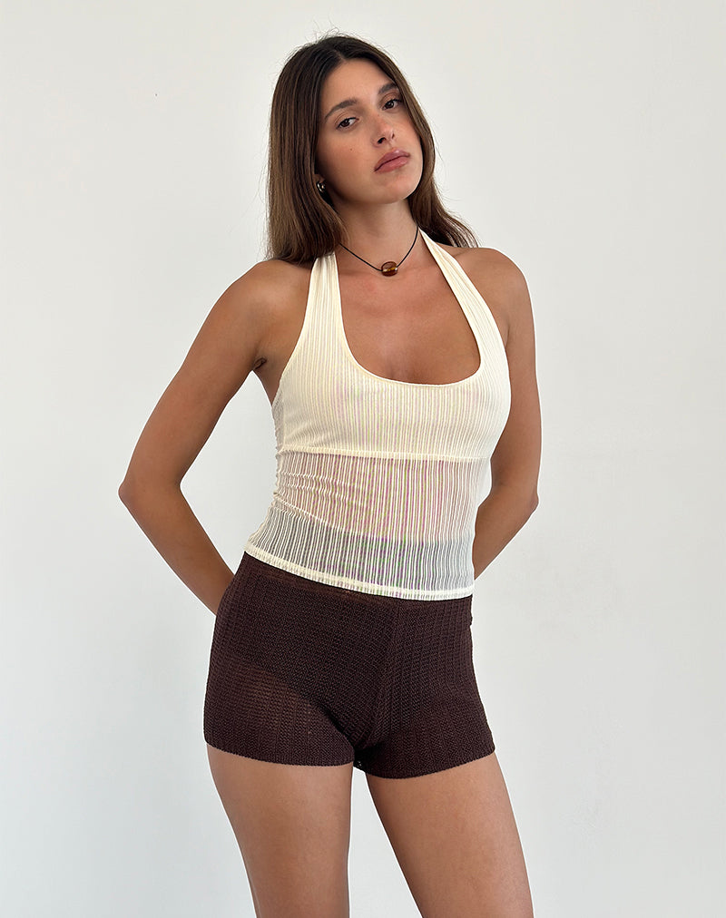Elagia Top in Sheer Texture Ivoor