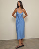 Image van Elayna Midi jurk in chiffon streep blauw