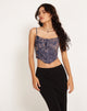 Afbeelding van Elcini Cropped Corset Top in Renaissance Cherub Charcoal
