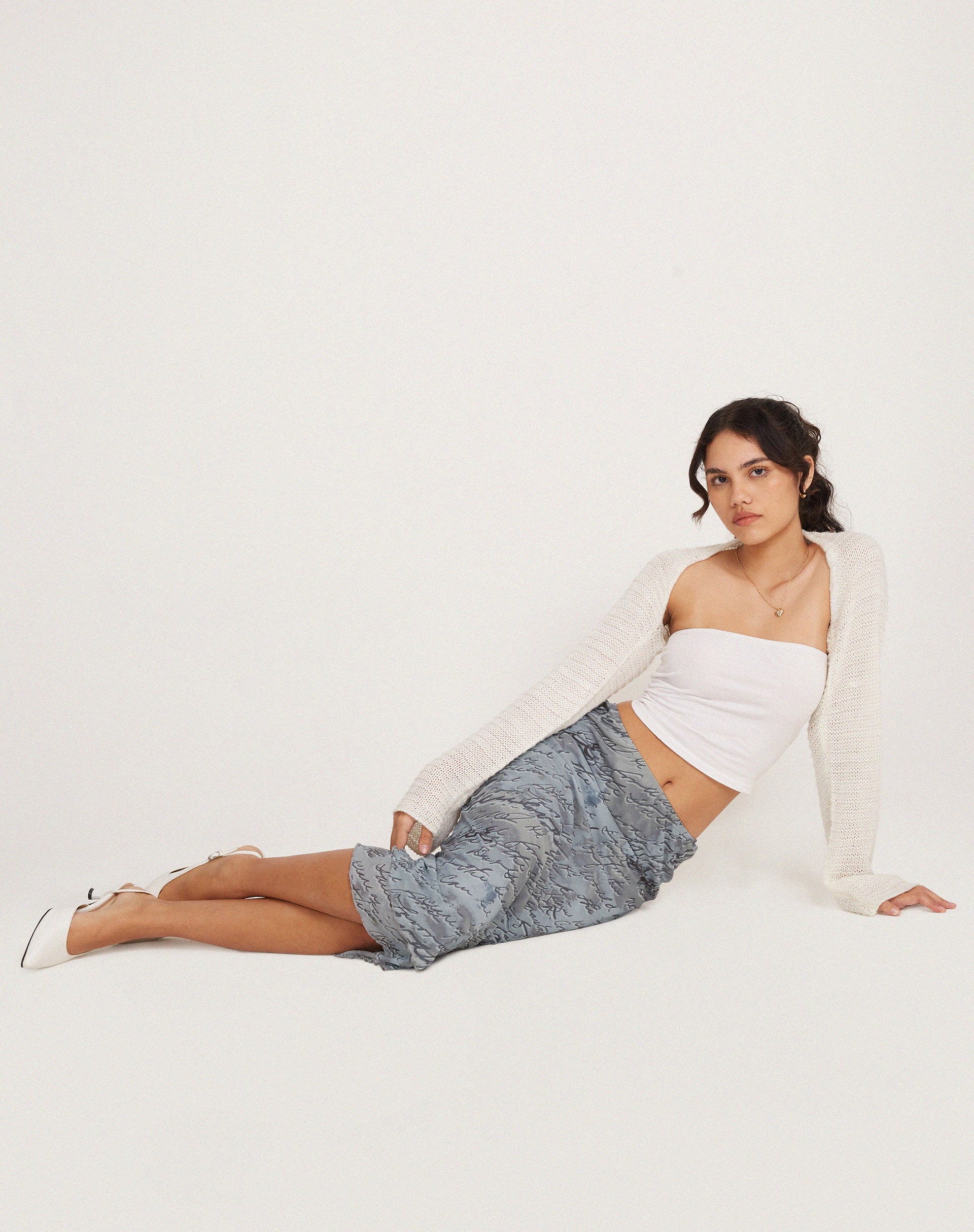 Afbeelding van Eldonia Midi rok in Mesh Fluid Digi Print
