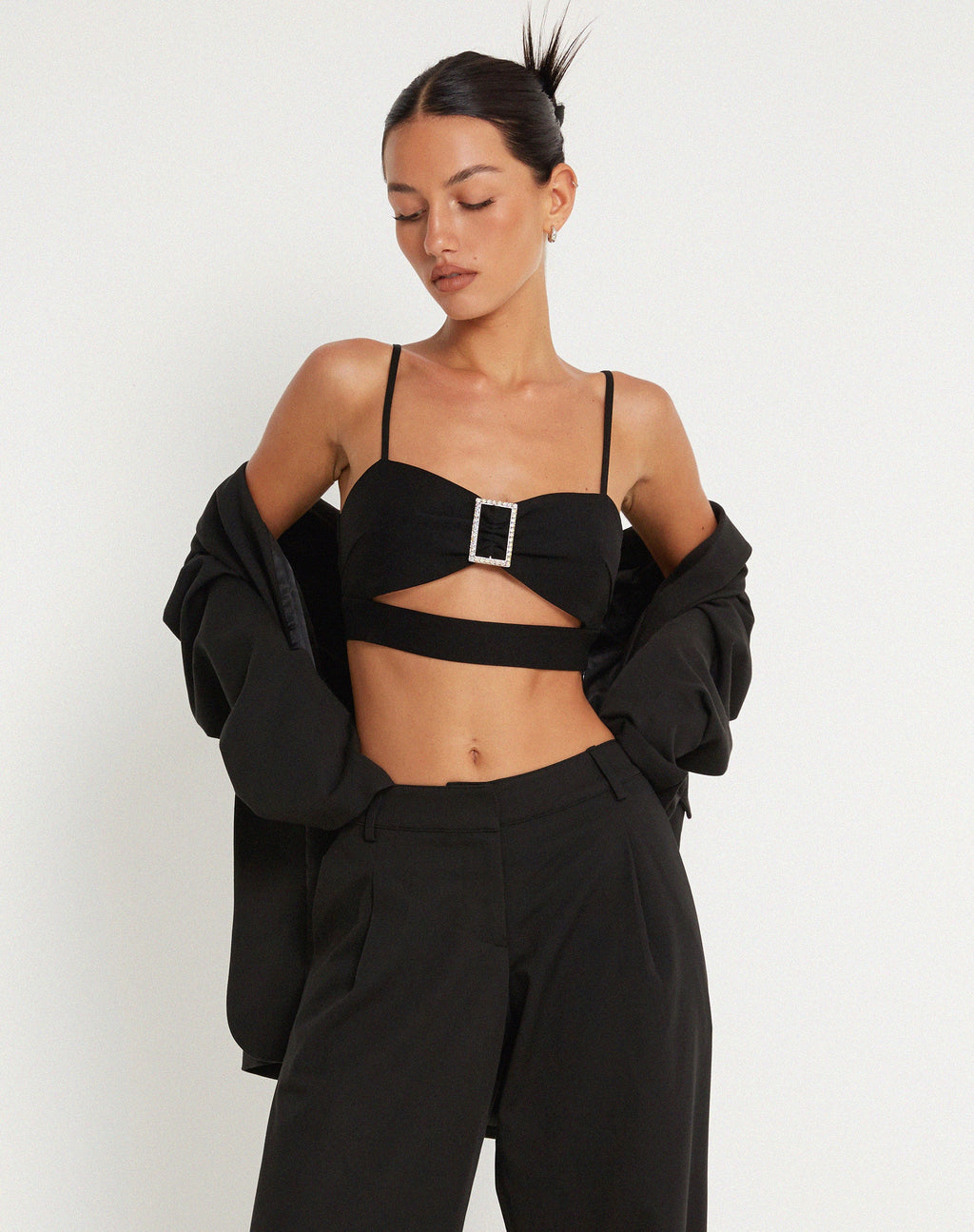 Crop Top met gespdetail Elenia in zwart