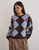 Image of Eliana Cardigan in Knit Argyle Blue