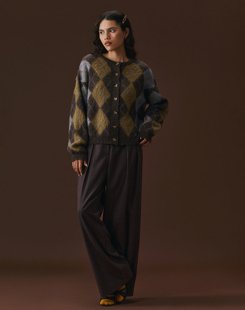 Afbeelding van Eliana Vest in gebreide Argyle Bruin