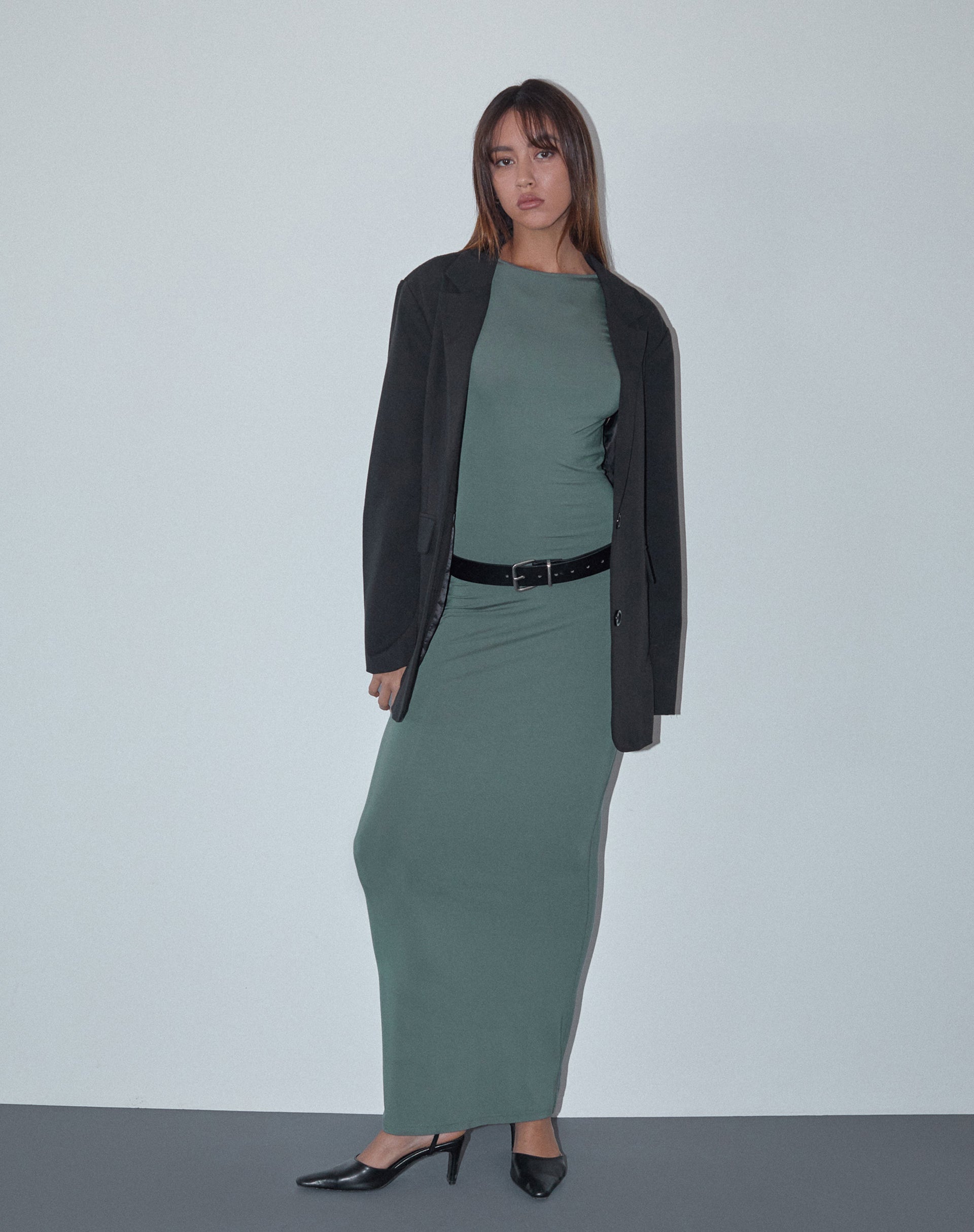 Afbeelding van Elinor Maxi Dress in Slinky Olive
