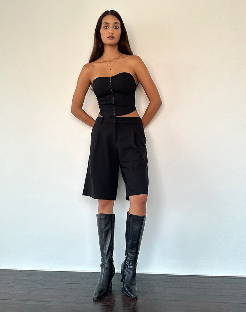 Afbeelding van Ayna Longline Shorts in Tailoring Zwart