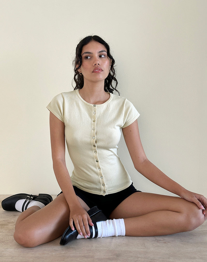 Elmira Top in plat breisel crème