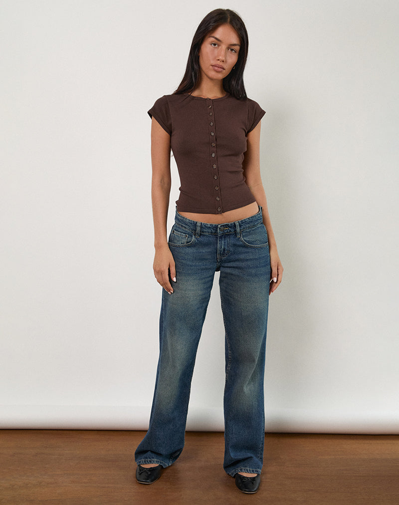 Elmira Top in Gebreide Bittere Chocolade