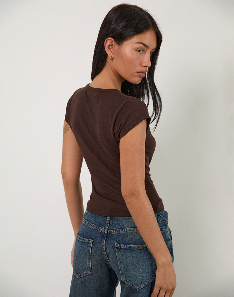 Afbeelding van Elmira Top in Knit Bitter Chocolate