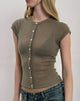 Afbeelding van Elmira Top in Sheer Knit Khaki