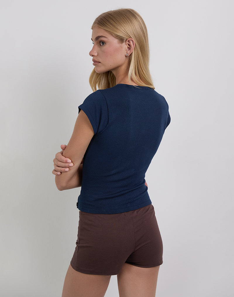Afbeelding van Elyra Asymmetrische Top in Gebreid Navy