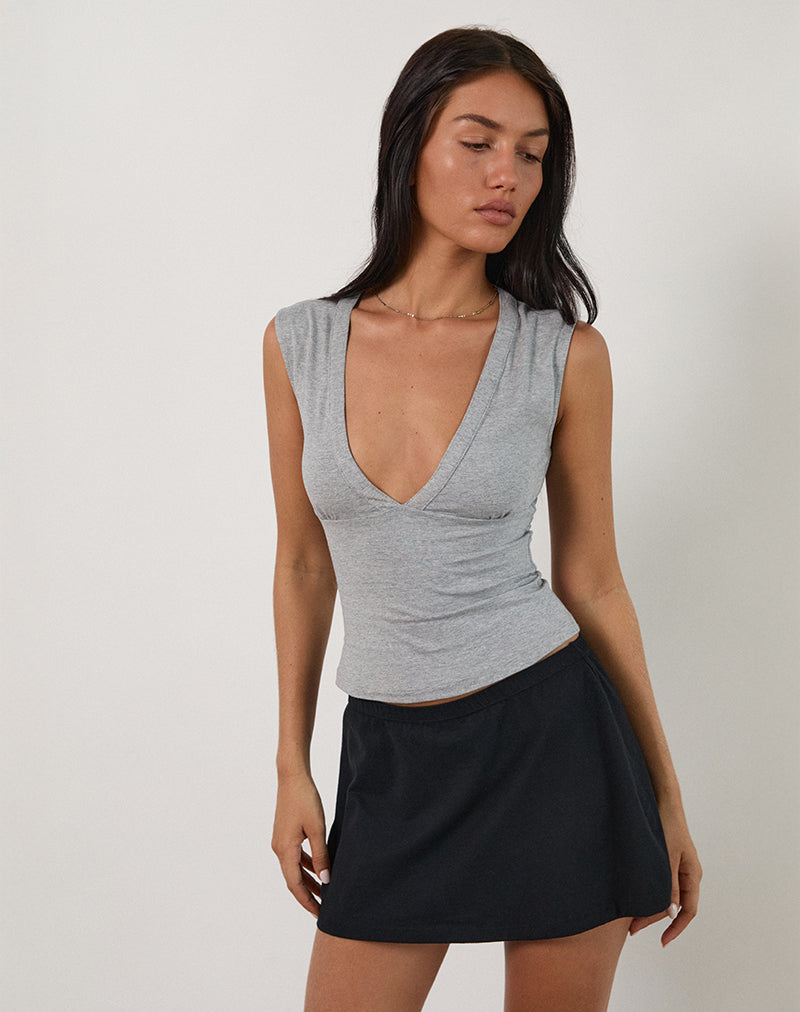 Afbeelding van Emberly Plunge Top in Grijs Marl