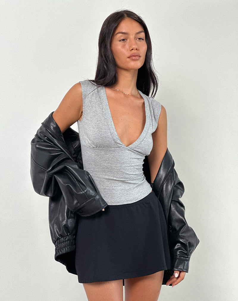 Afbeelding van Emberly Plunge Top in Grijs Marl