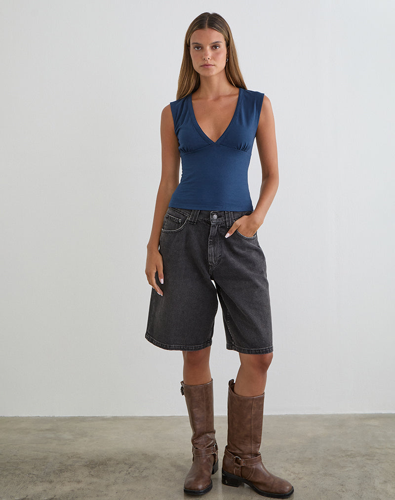 Afbeelding van Emberly Plunge Top in Navy
