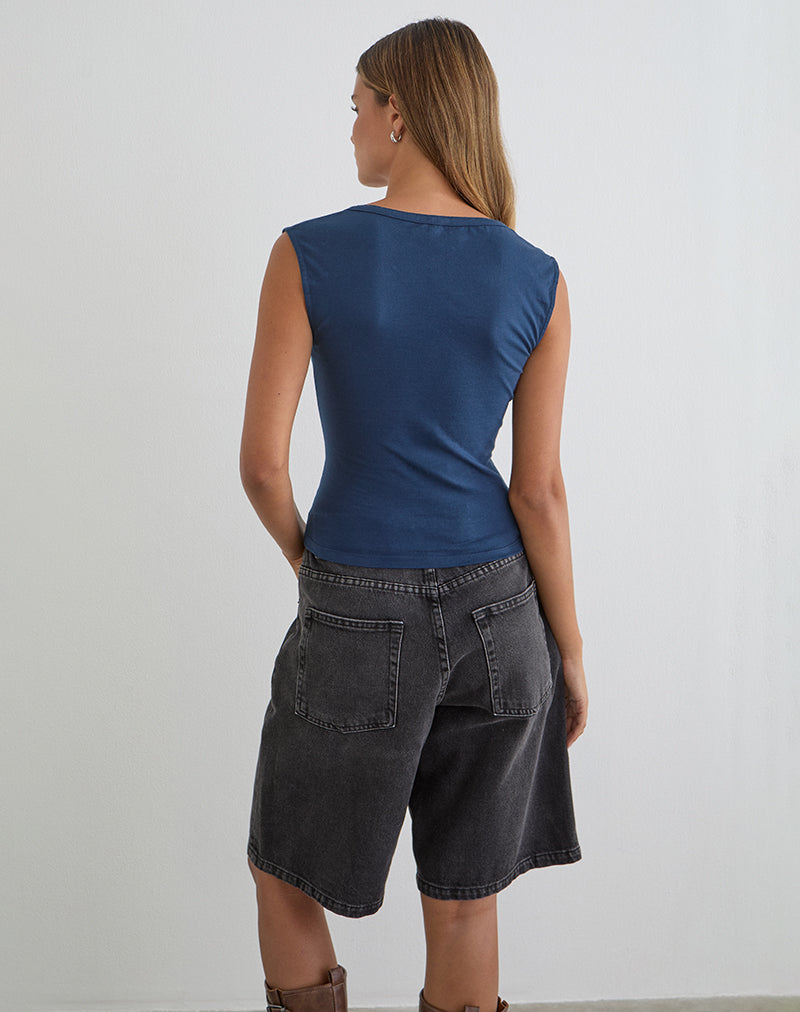 Afbeelding van Emberly Plunge Top in Navy