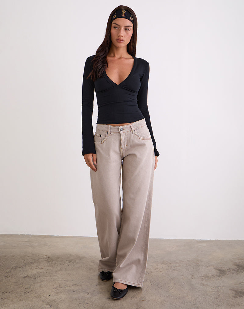 Lage Roomy Jeans in Pebble