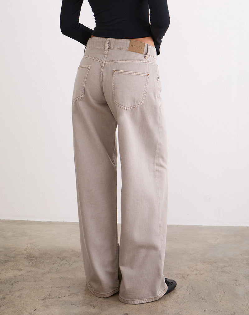 Afbeelding van Low Rise Roomy Jeans in Pebble