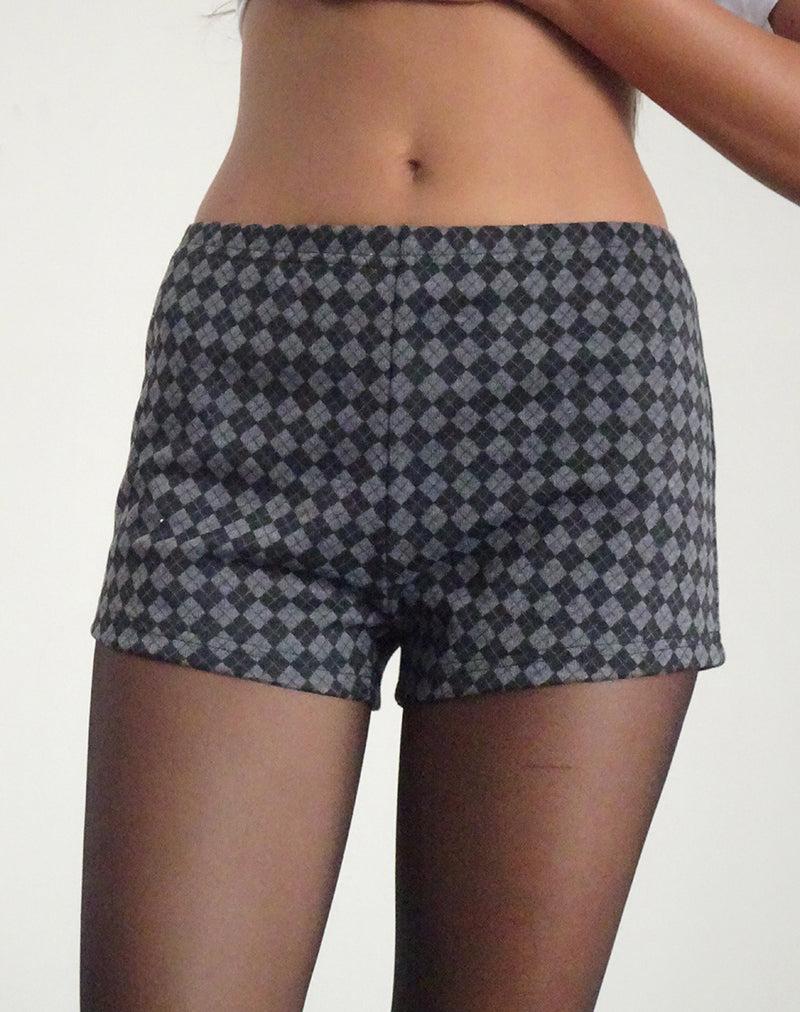 Afbeelding van Emier Short in Argyle Zwart Grijs