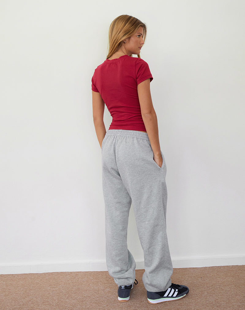 Afbeelding van Emiko Oversized Joggers in Grijs Marl met I Love 2010's Print