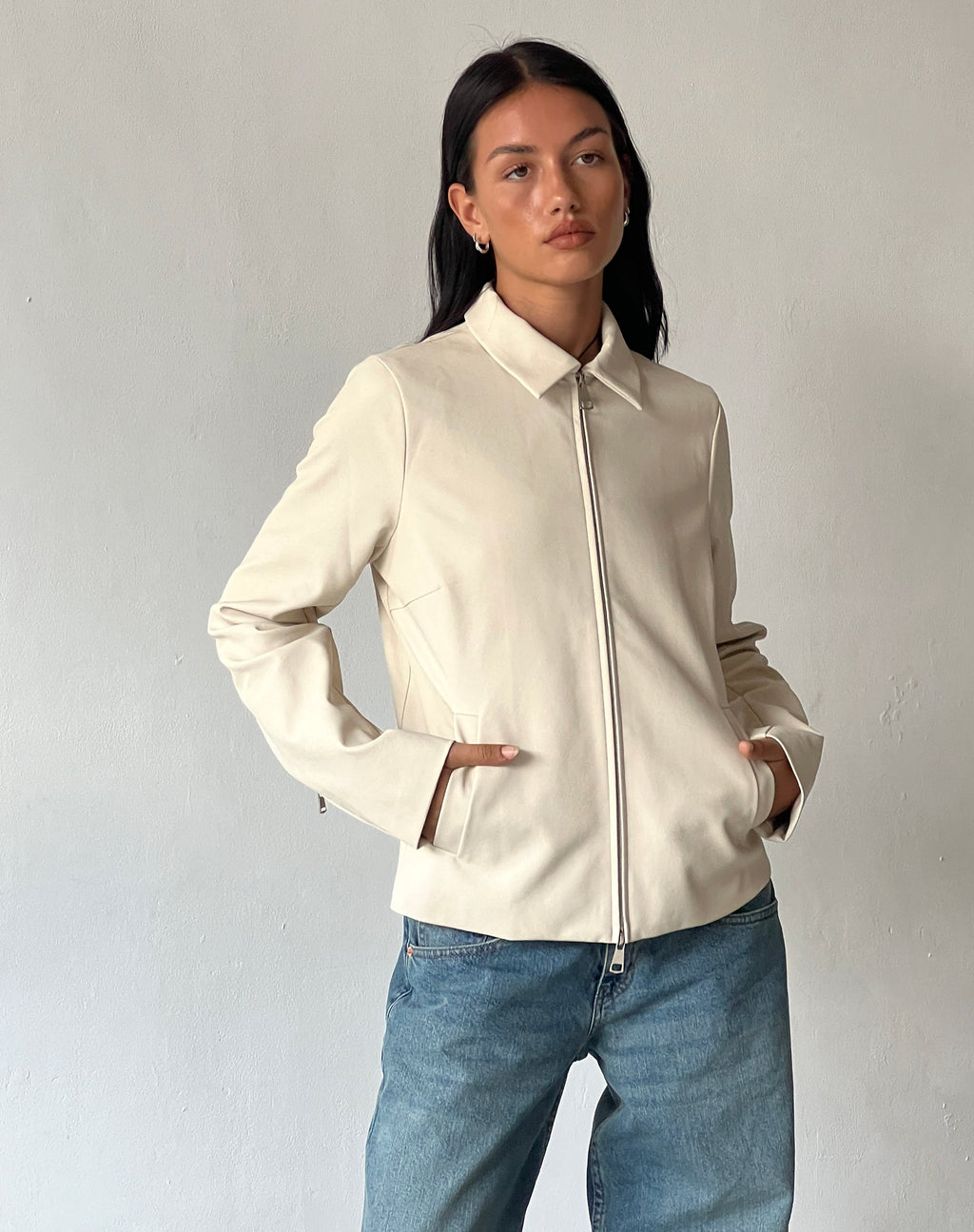 Enid Jacket in PU Ivoor