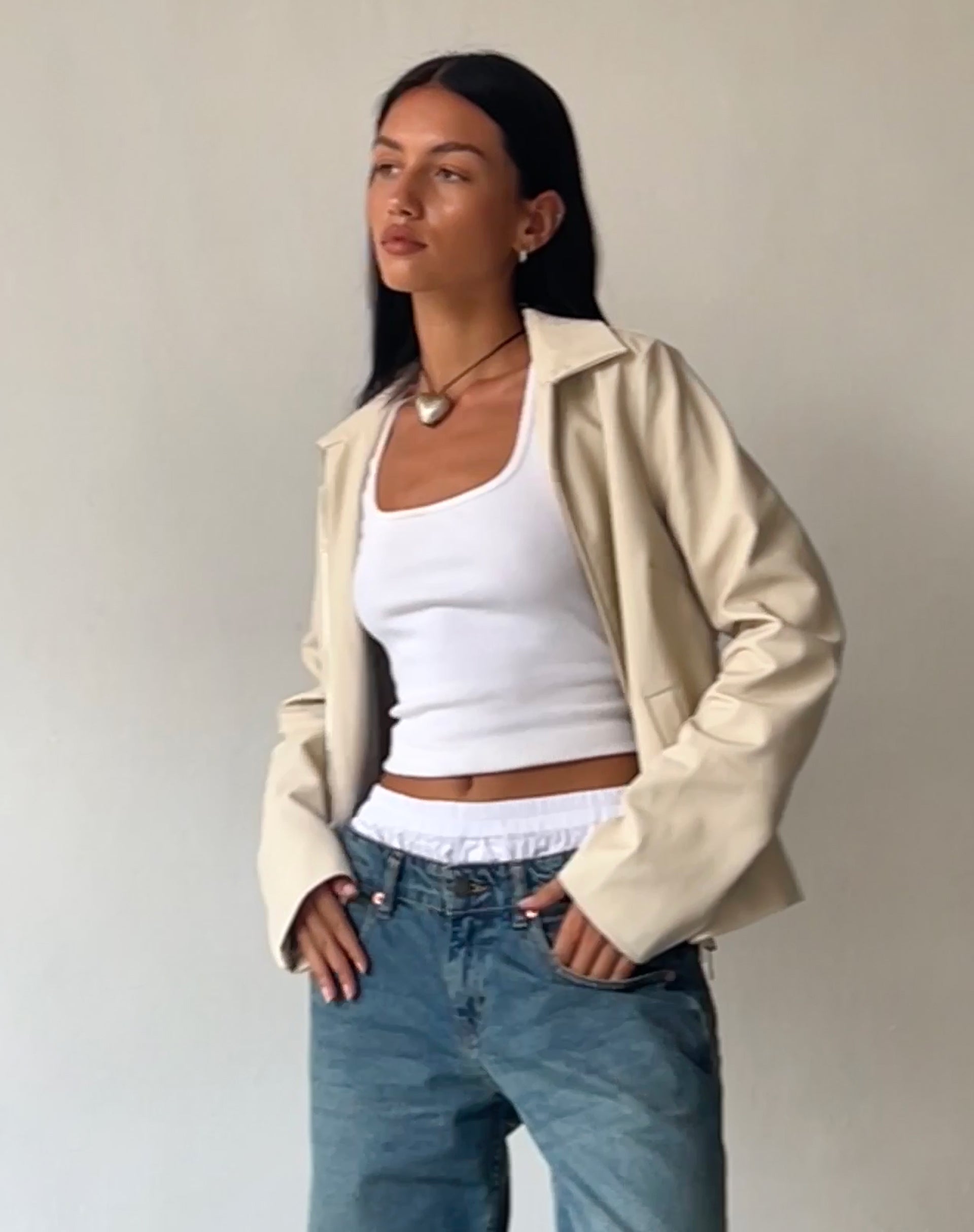 Afbeelding van Enid Jacket in PU Ivoor