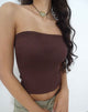 Afbeelding van Erin Tube Top in Knit Bittere Chocolade