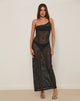 Afbeelding van Erminia Maxi Dress in Open Knit Zwart