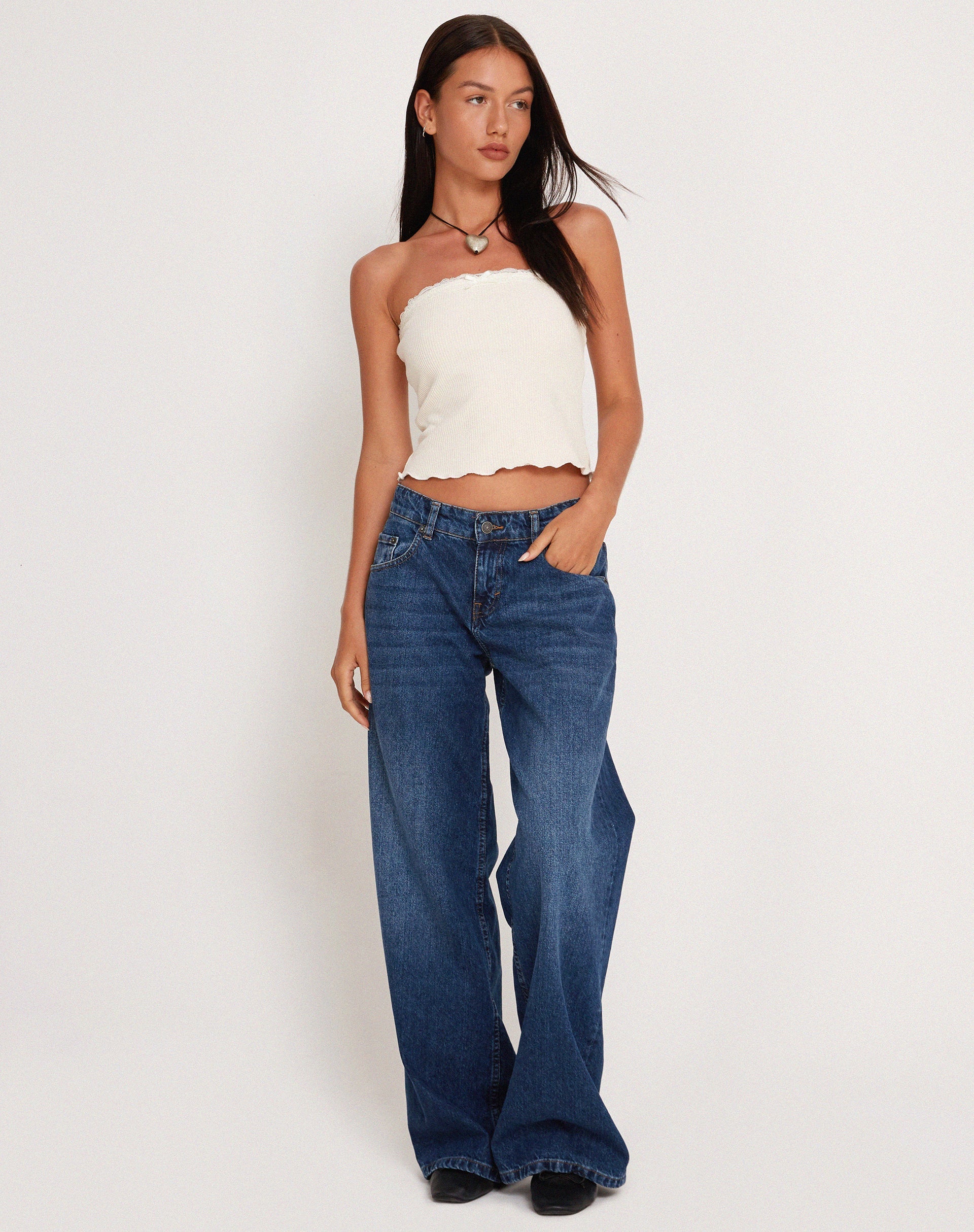 Afbeelding van Ernie Bandeau Rib Top in Ivoor