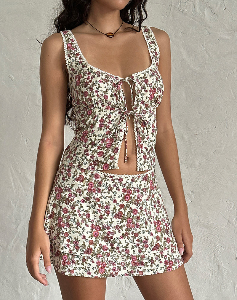 Luiso minirok in Vintage Bloom Ivoor