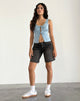 Afbeelding van Esau Top met striksluiting in Private Slub Nantucket Blue