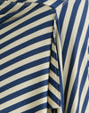 Crème en marine diagonaal streep