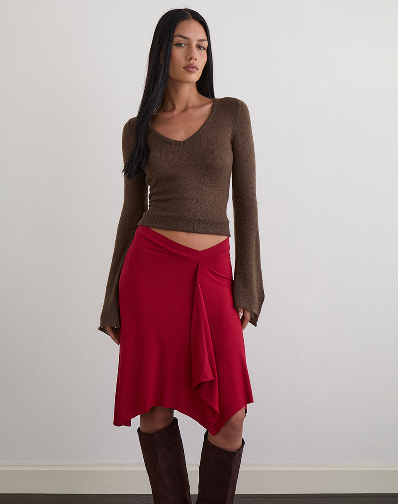 Esmeray Midi rok in Adrenaline rood