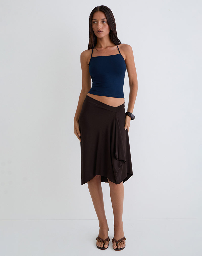 Esmeray Midi rok in Chocoladebruin