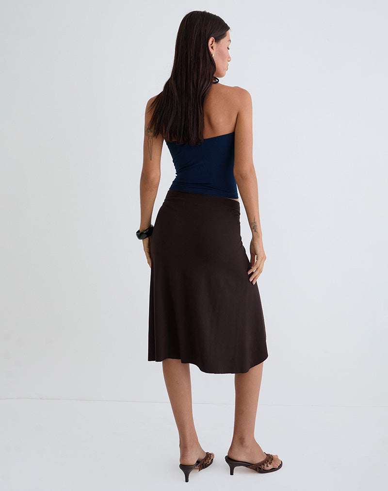 Afbeelding van Esmeray Midi rok in chocoladebruin