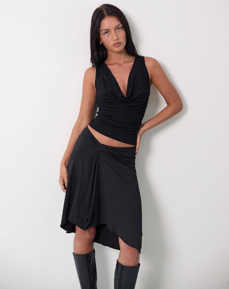 Esmeray Midi Rok In Zwart