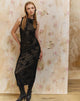 Afbeelding van Estoria Midi Dress Black Rose Flock