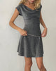 Afbeelding van Estrella Cowl Neck Mini Dress in Black Shimmer