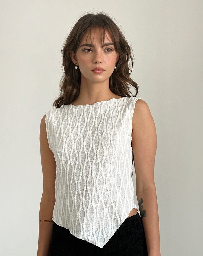 Afbeelding van Etta Vest Top in Crinkle Ivory