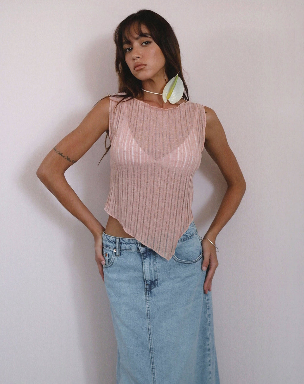 Etta Gebreide Vest Top In Roze