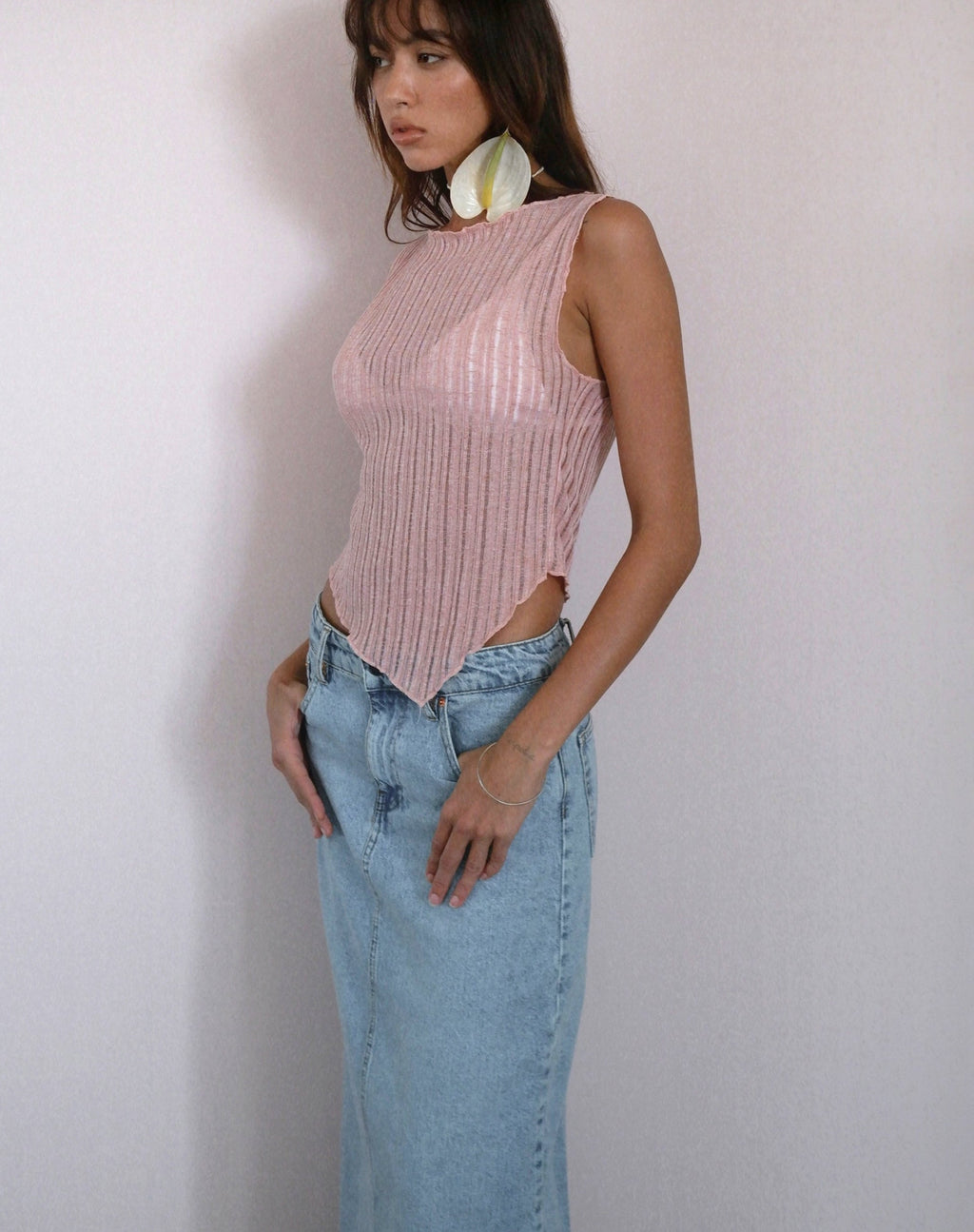 Etta Gebreide Vest Top In Roze