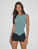 Afbeelding van Etta Vest Top in Metallic Jersey Blauw
